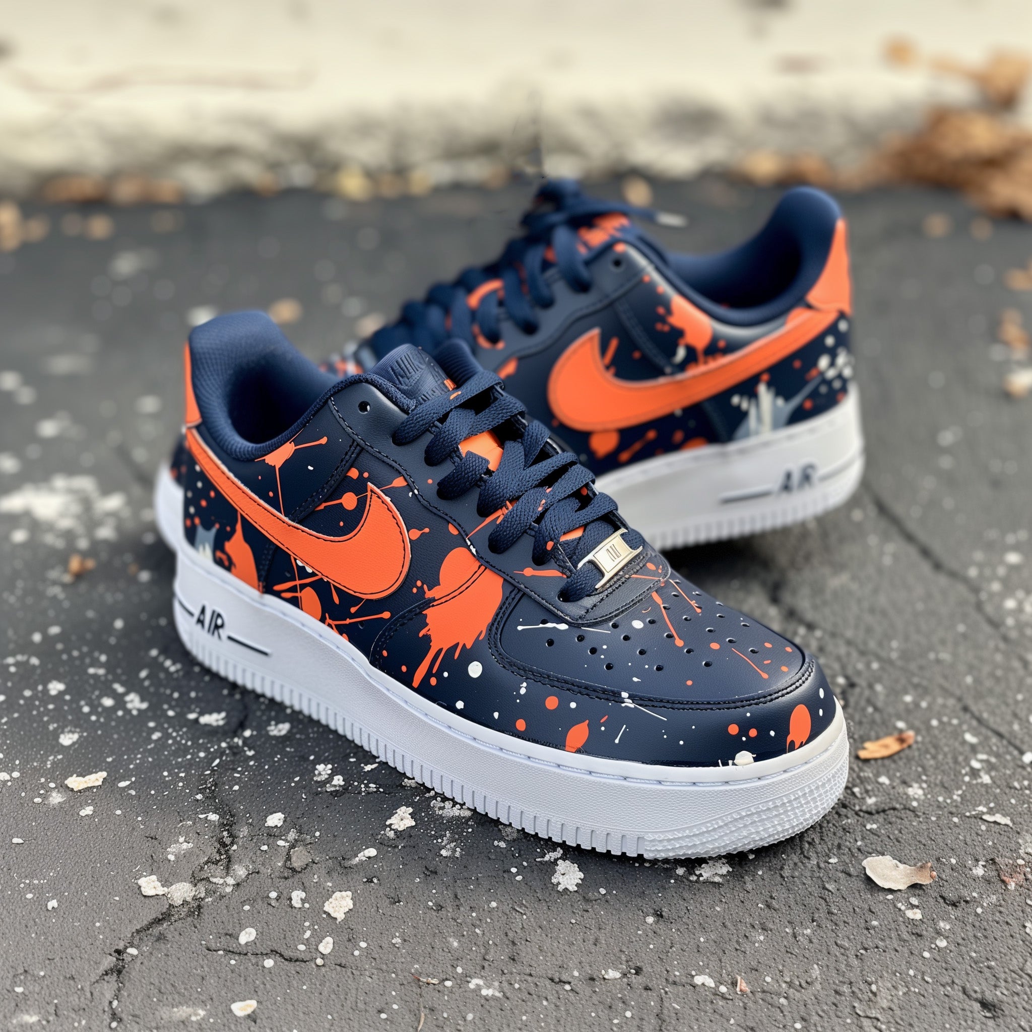 Blue and orange air force ones best sale