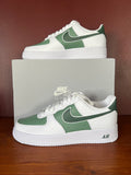 Pastel Green Tone Design - Custom Nike Air Force 1s, hand-painted by Wokecustoms