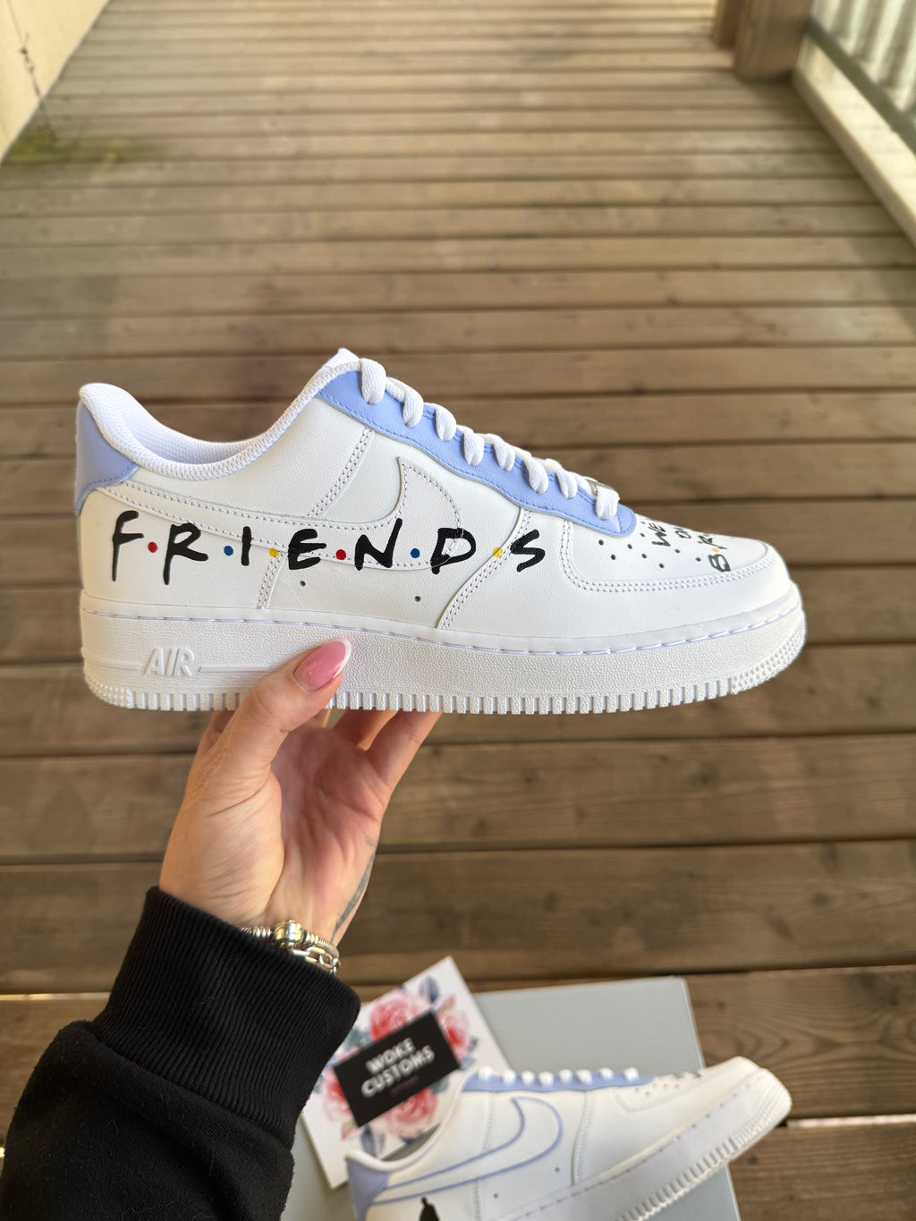 Friends Themed Design - Custom Nike Air Force 1s, hand-painted by Wokecustoms