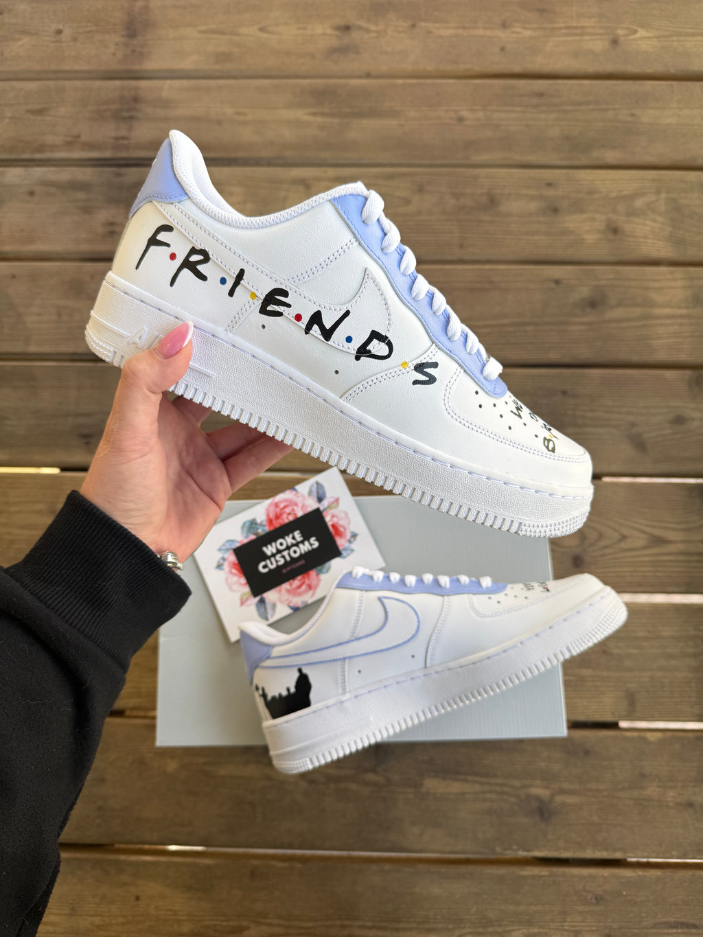 Friends Themed Design - Custom Nike Air Force 1s, hand-painted by Wokecustoms