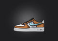 Cartoon Shade Orange & White - Custom Air Force 1s, hand-painted custom sneaker by Wokecustoms