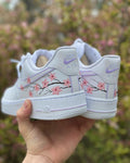 Minimal Cherry Tree - Custom Nike Air Force 1s, hand-painted by Wokecustoms