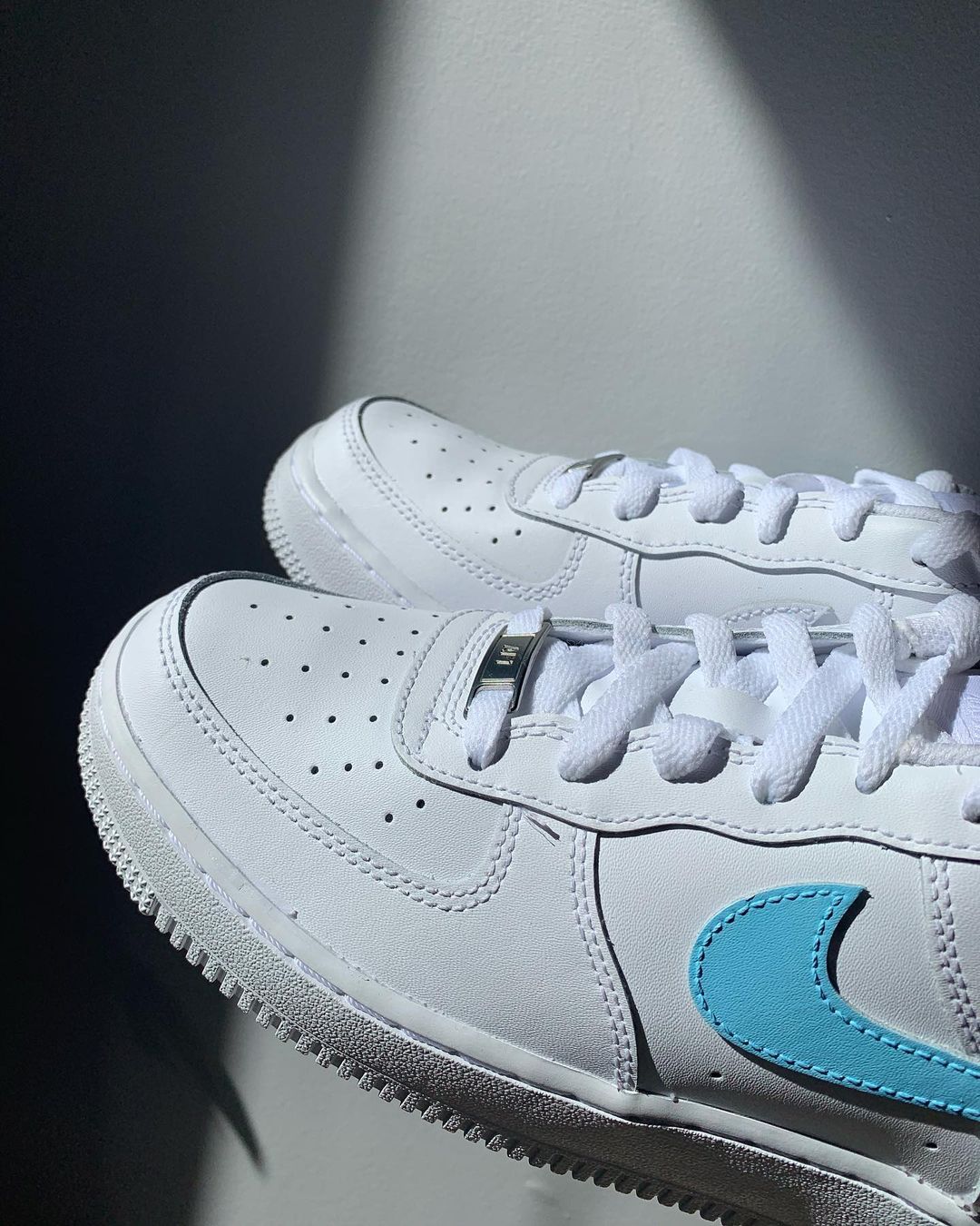 Simply Blue - Custom Nike Air Force 1s, hand-painted by Wokecustoms