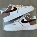 Neutral Brown Outlines - Custom Nike Air Force 1s, hand-painted by Wokecustoms