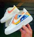 Ocean Sunset Waves - Custom Nike Air Force 1s, hand-painted by Wokecustoms