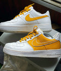 Yellow Accent - Custom Nike Air Force 1s, hand-painted by Wokecustoms