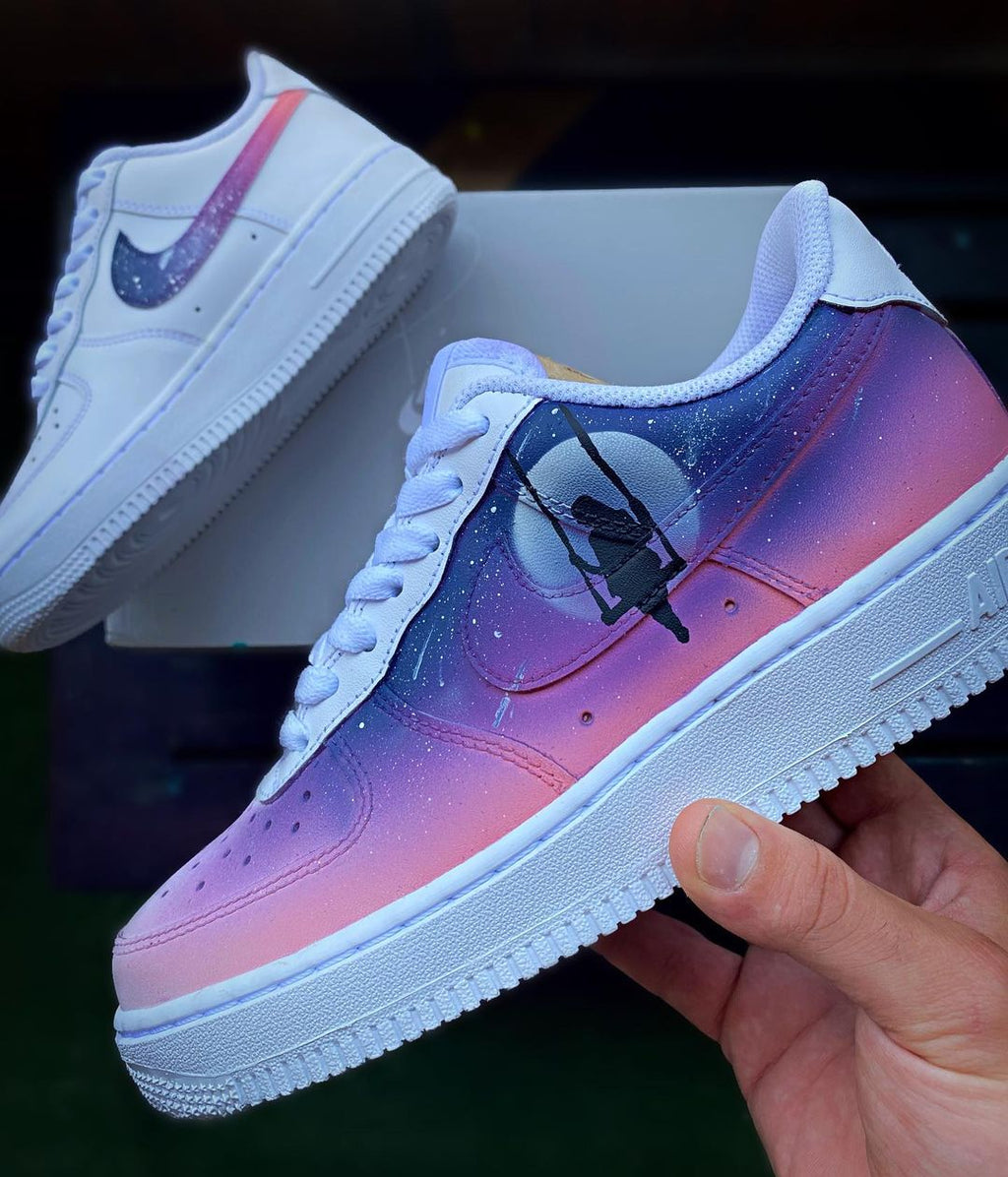 Galaxy Swing - Custom Nike Air Force 1s, hand-painted by Wokecustoms