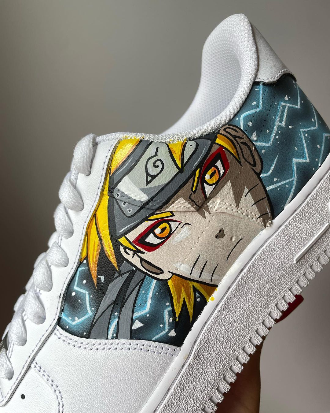 Sasuke & Naruto - Custom Nike Air Force 1s, hand-painted by Wokecustoms