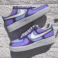 Purple Monochrome Effect - Custom Nike Air Force 1s, hand-painted by Wokecustoms