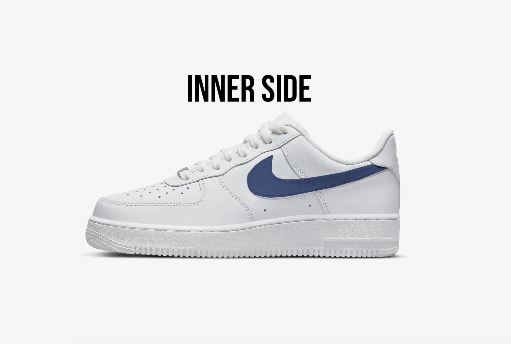 Blue Swoosh Wedding Shoes - Custom Air Force 1s, hand-painted by Wokecustoms