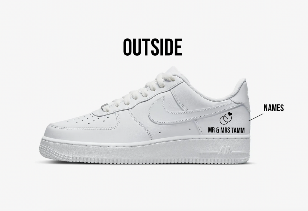 Minimal Wedding Shoes - Custom Nike Air Force 1s, hand-painted by Wokecustoms
