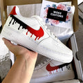 It's Dripping Red - Custom Nike Air Force 1s, hand-painted by Wokecustoms