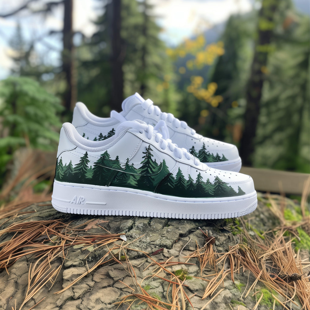 Forest - Custom Nike Air Force 1s, hand-painted by Wokecustoms