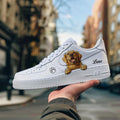 Golden Retriever - Custom Air Force 1s, hand-painted custom sneaker by Wokecustoms
