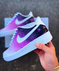 "Game Over" Galaxy Design - Custom Nike Air Force 1s, hand-painted by Wokecustoms