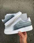 Gray Gradient - Custom Nike Air Force 1s, hand-painted by Wokecustoms