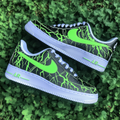 Neon Green Storm Hand-Painted Custom Air Force 1, by Wokecustoms
