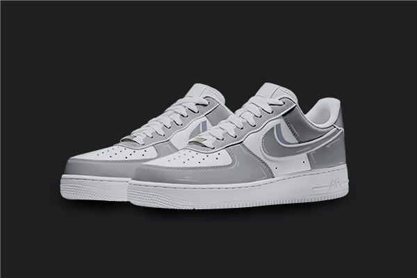 Cartoon Air Force 1s - Gray Shadow, hand-painted custom sneaker by Wokecustoms