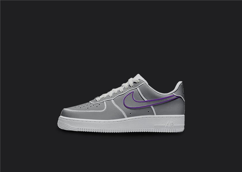 Air force sales ones purple swoosh