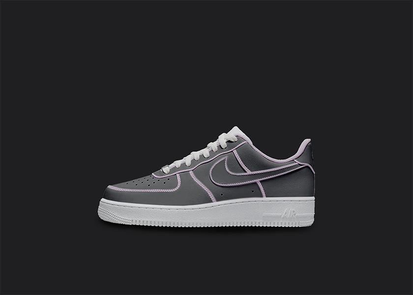 Cartoon Air Force 1s - Black & Pink, hand-painted custom sneaker by Wokecustoms