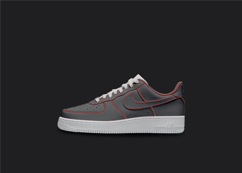 Cartoon Air Force 1s - Black & Red, hand-painted custom sneaker by Wokecustoms