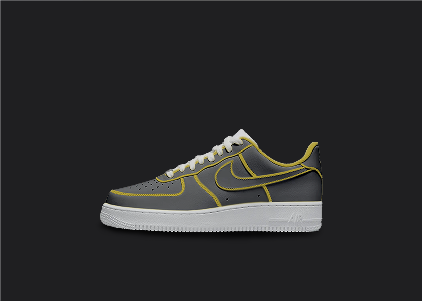 Cartoon Air Force 1s - Black & Yellow, hand-painted custom sneaker by Wokecustoms