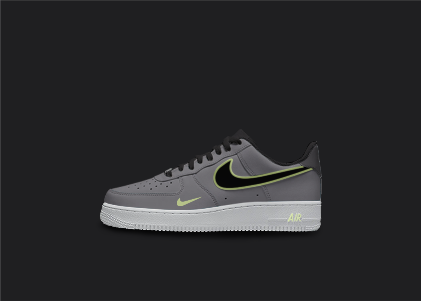 Gray and Light Yellow - Custom AF1, hand-painted custom sneaker by Wokecustoms