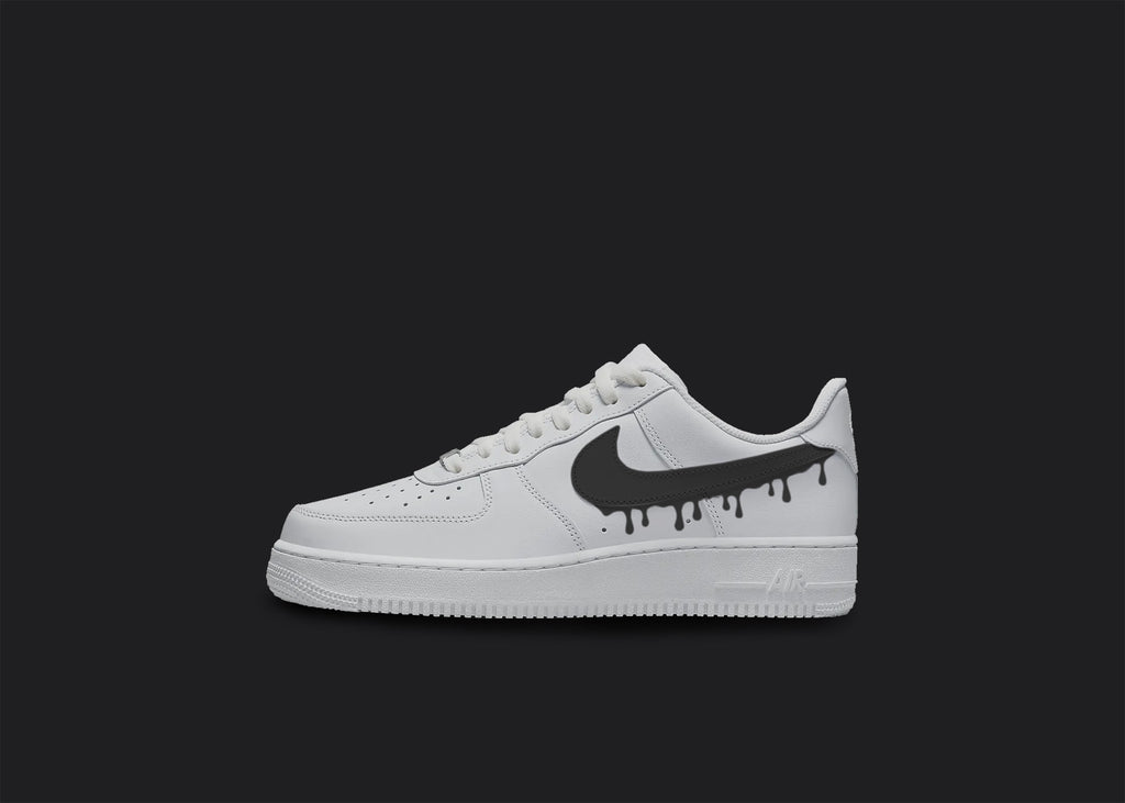 Black Drip - Custom Air Force 1s, hand-painted custom sneaker by Wokecustoms