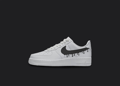 Black Drip - Custom Air Force 1s, hand-painted custom sneaker by Wokecustoms