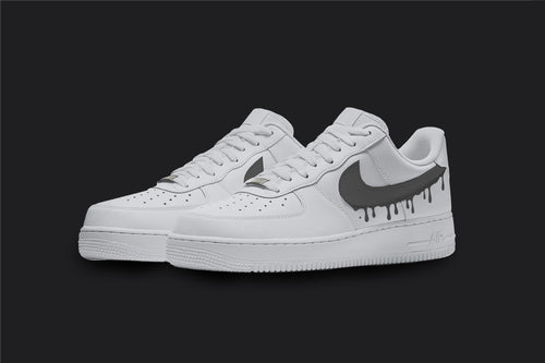Black Drip - Custom Air Force 1s, hand-painted custom sneaker by Wokecustoms