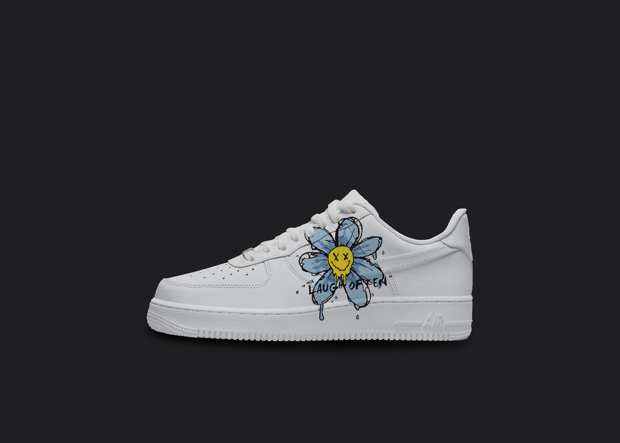 Custom Grey Daisy Nike Air Force 1’s on sale