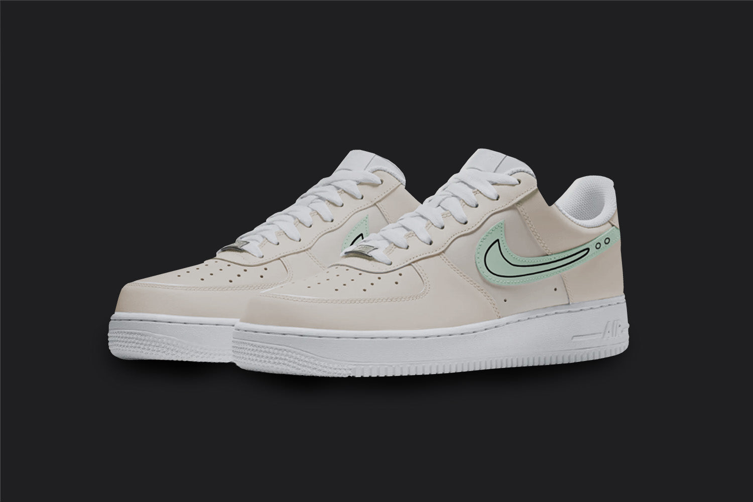 Bubblegum - Custom Air Force 1s, hand-painted custom sneaker by Wokecustoms