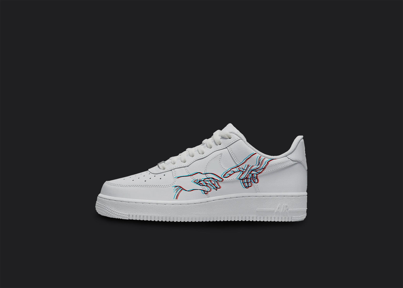 Creation of Adams Lineart - Custom Air Force 1s, hand-painted custom sneaker by Wokecustoms