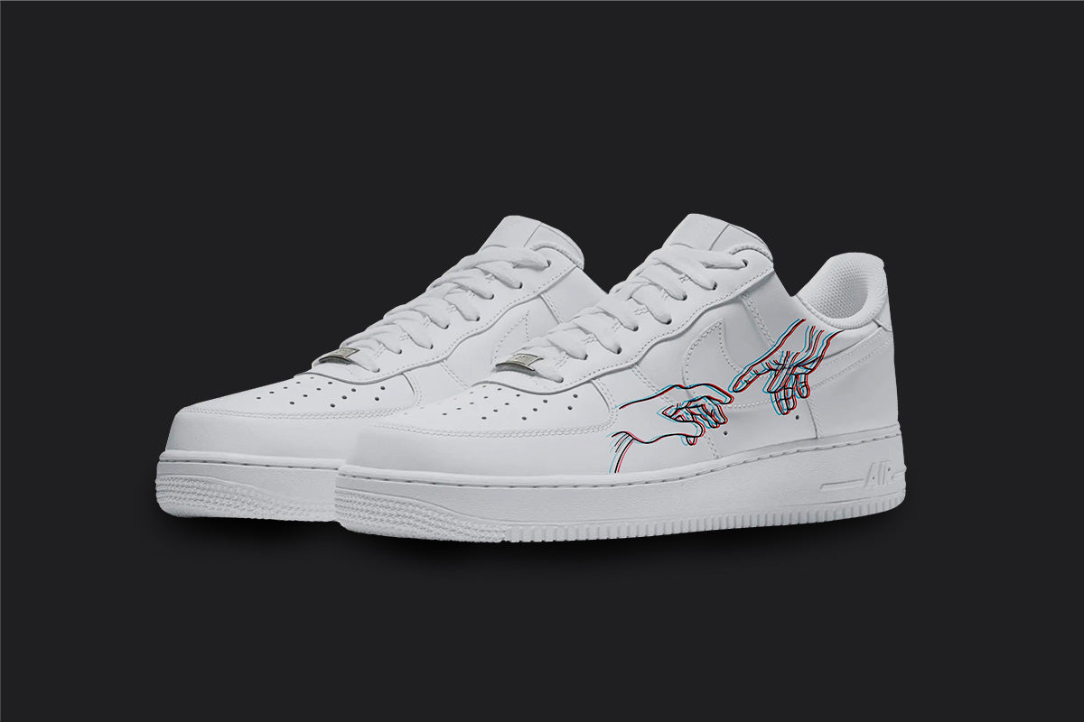 Creation of Adams Lineart - Custom Air Force 1s, hand-painted custom sneaker by Wokecustoms