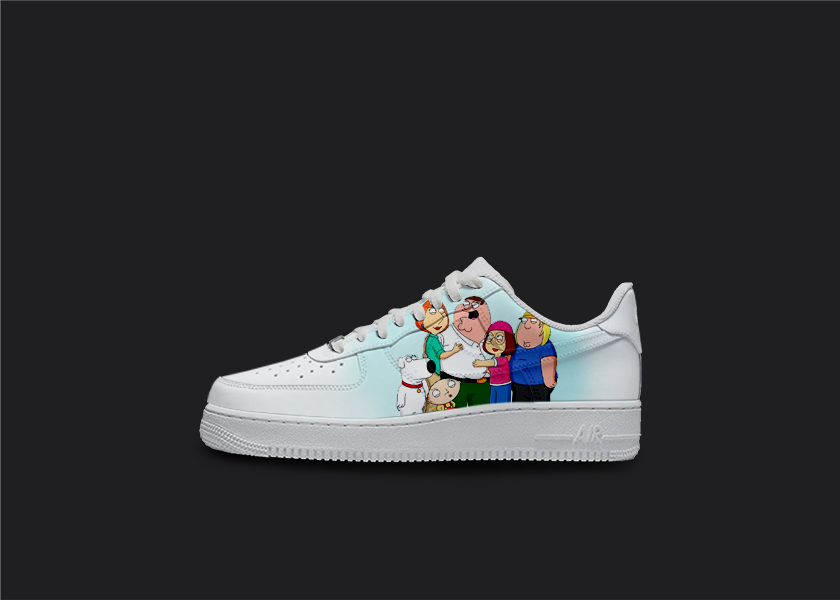 Family Guy - Custom Air Force 1s, hand-painted custom sneaker by Wokecustoms