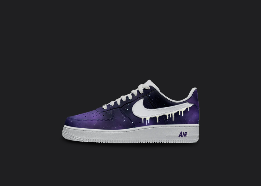 Galaxy Drip - Custom Air Force 1s, hand-painted custom sneaker by Wokecustoms