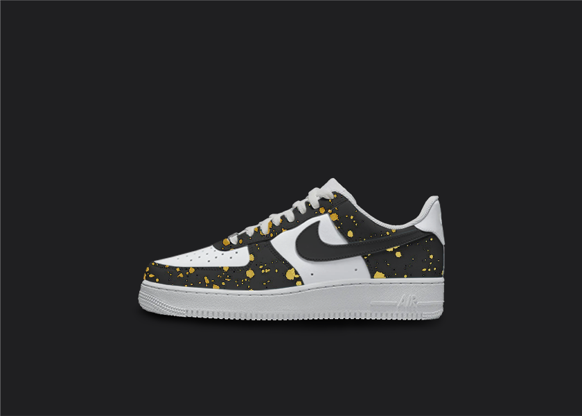 Gold Splatter - Custom Air Force 1s, hand-painted custom sneaker by Wokecustoms