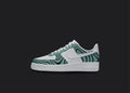Green Stripes - Custom Air Force 1s, hand-painted custom sneaker by Wokecustoms