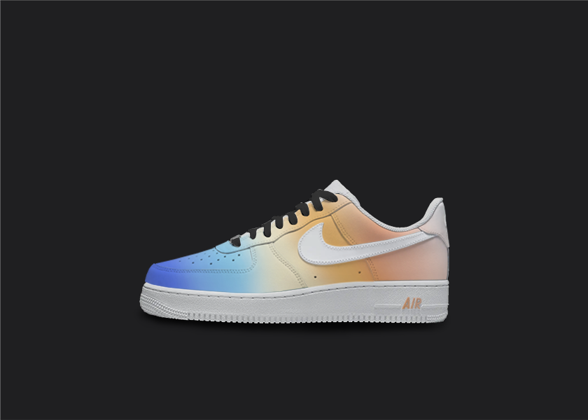 Ombre Fade - Custom Air Force 1s, hand-painted custom sneaker by Wokecustoms
