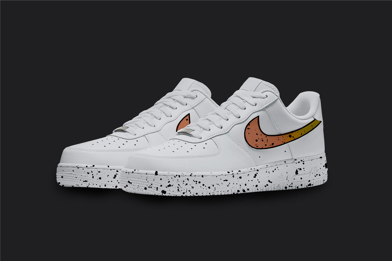 Red Splatter - Air Force 1s, hand-painted custom sneaker by Wokecustoms