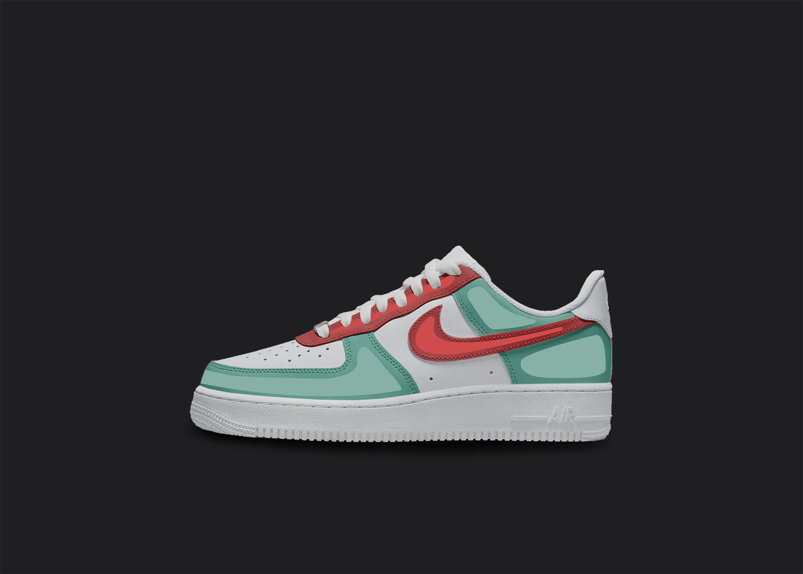 Watermelon - Custom Air Force 1, hand-painted custom sneaker by Wokecustoms
