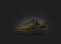 Custom Black Air Force 1 - Yellow Cartoon Outline, hand-painted custom sneaker by Wokecustoms