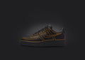 Custom Black Air Force 1 - Orange Cartoon Outline, hand-painted custom sneaker by Wokecustoms