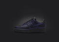 Custom Black Air Force 1 - Purple Cartoon Outline, hand-painted custom sneaker by Wokecustoms