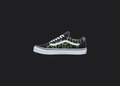 Green Leopard Print Vans Shoes, hand-painted custom shoe by Wokecustoms
