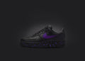 Custom Black Air Force 1 - Purple Splatter, hand-painted custom sneaker by Wokecustoms