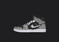 Custom Jordan 1 - Cartoon Black and Gray, hand-painted custom sneaker by Wokecustoms